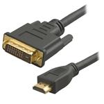 DVI-HDMI kabel, DVI-D(M) - HDMI M, 3m, zlacené konektory