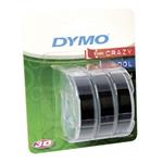 Dymo páska do tiskárny štítků, S0847730, černý podklad, 3m, 9mm, 3D, 1 blistr/3 ks