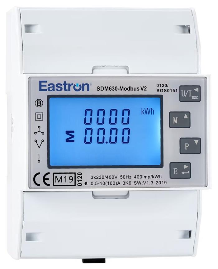 Eastron SDM630-MT-MID V2, třífázový, pulsní výstupy, vícesazbový