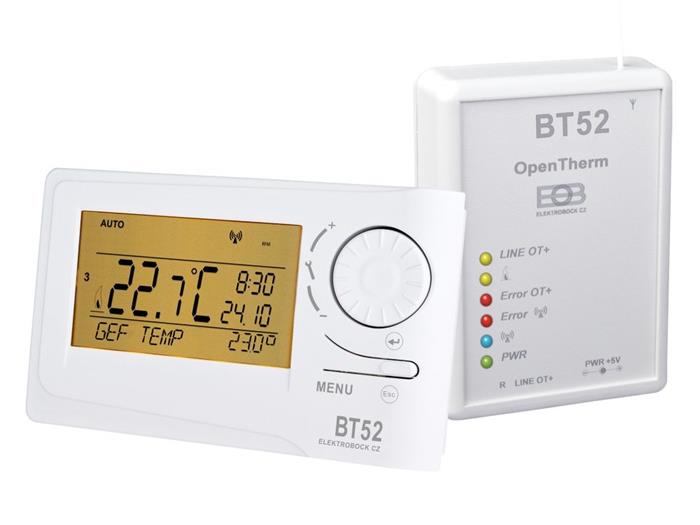 ELEKTROBOCK BT52 Bezdrátový programovatelný regulátor, OpenTherm+ (OT+) komunikace