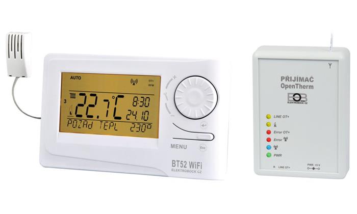 ELEKTROBOCK BT52 WIFI Bezdrátový programovatelný regulátor, OpenTherm+ (OT+) komunikace