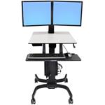 ERGOTRON WorkFit-C, Dual Sit-Stand Workstation,pojízdná nastavitelná prac. stanice, sezení/stání, dva monitory