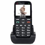 EVOLVEO EasyPhone XG, mobilní telefon pro seniory s nabíjecím stojánkem (černá barva)