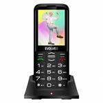 EVOLVEO EasyPhone XO, mobilní telefon pro seniory s nabíjecím stojánkem (černá barva)