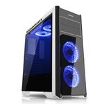 EVOLVEO Ray 4, mid tower ATX skříň, 1x USB 3.0, průhled, 5x fan, černo-bílá