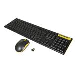 Evolveo WK-160, bezdrátový set klávesnice a myši, USB, CZ, černo-žlutý