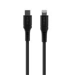 FIXED Liquid USB 2.0 kabel USB-C/Lightning, PD až 60W, 0.5m, MFI, černý