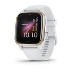 Garmin Venu Sq 2, Cream Gold / White silicone band