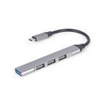 Gembird 4-portový USB hub, 3x USB 2.0 + 1x USB 3.0, stříbrný