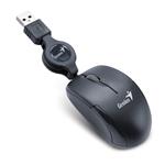 Genius Micro Traveler V2, optická myš, 1200dpi, naviják, USB, černá