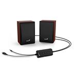Genius SP-HF380BT, stereo reproduktory k PC, 3W RMS, hnědé