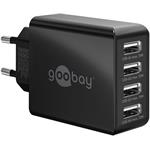 goobay 4 portový nabíječ (30 W) 4x USB-A porty, černý