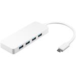 Goobay 4-portový USB 3.0 hub, USB-C, 4x USB-A, bílý