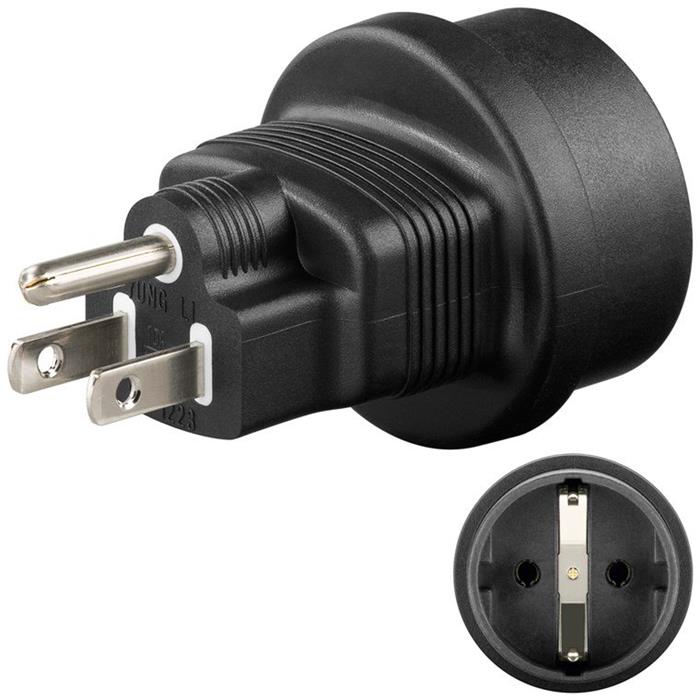 goobay Cestovní adaptér Evropa do USA/Japonska, černý