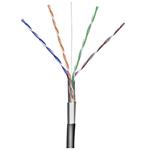 Goobay FTP Kabel, drát, Cat5e, AWG24, 100m, černý, venkovní provedení