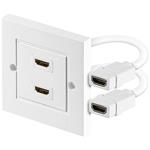 Goobay HDMI 2.0 zásuvka pod omítku, 2x HDMI, bílá