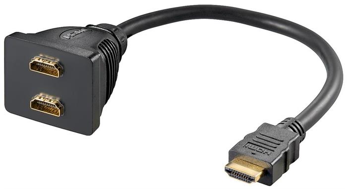 Goobay HDMI rozdvojka, 1x male -> 2x female, 30cm, černá