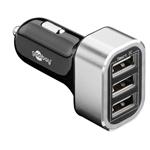 goobay Napájecí 12-24V autoadaptér na 3x USB 5.5A černý, ID Chip