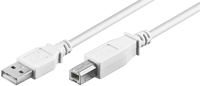 Goobay USB 2.0 kabel A-B, 1m, bílý