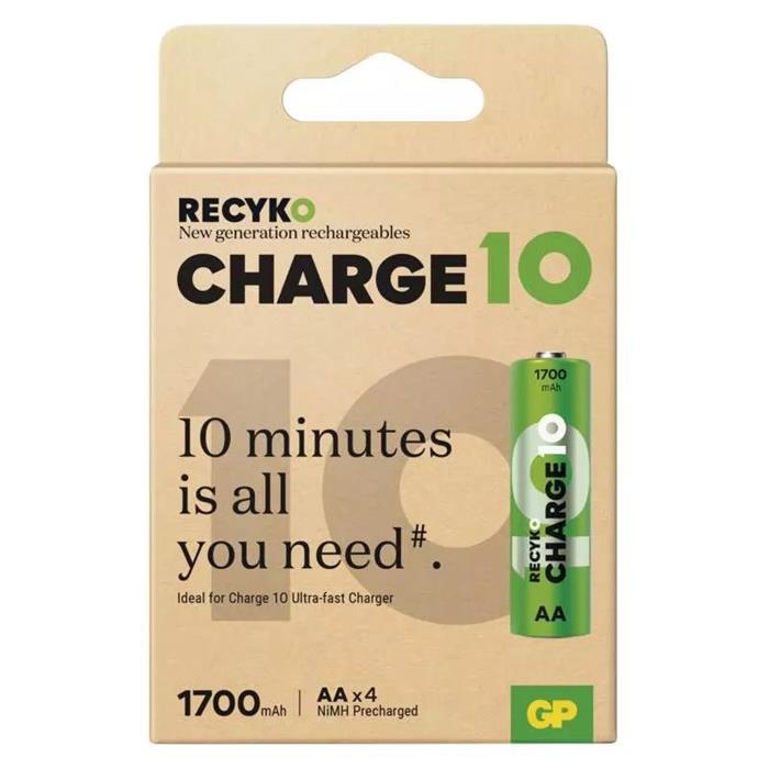 GP AA baterie ReCyko Charge 10, 1700mAh, 4ks