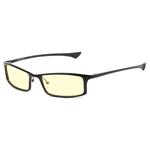 GUNNAR kancelářské dioptrické brýle PHENOM GRAPHITE/ obroučky v barvě ONYX / jantarová skla / dioptrie +1,0