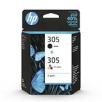HP 305, dual pack černá + barevná inkoustová cartridge