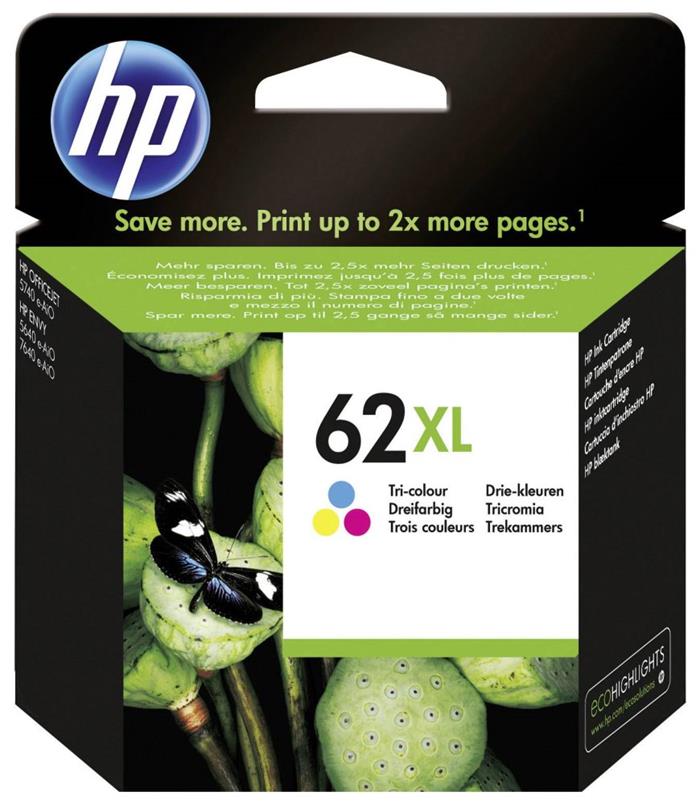 HP 62XL, barevná inkoustová kazeta, 11.5ml (415 stran)