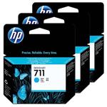 HP 711, trojbalení inkoustových cartridgí, azurová, 3x29ml, CZ134A