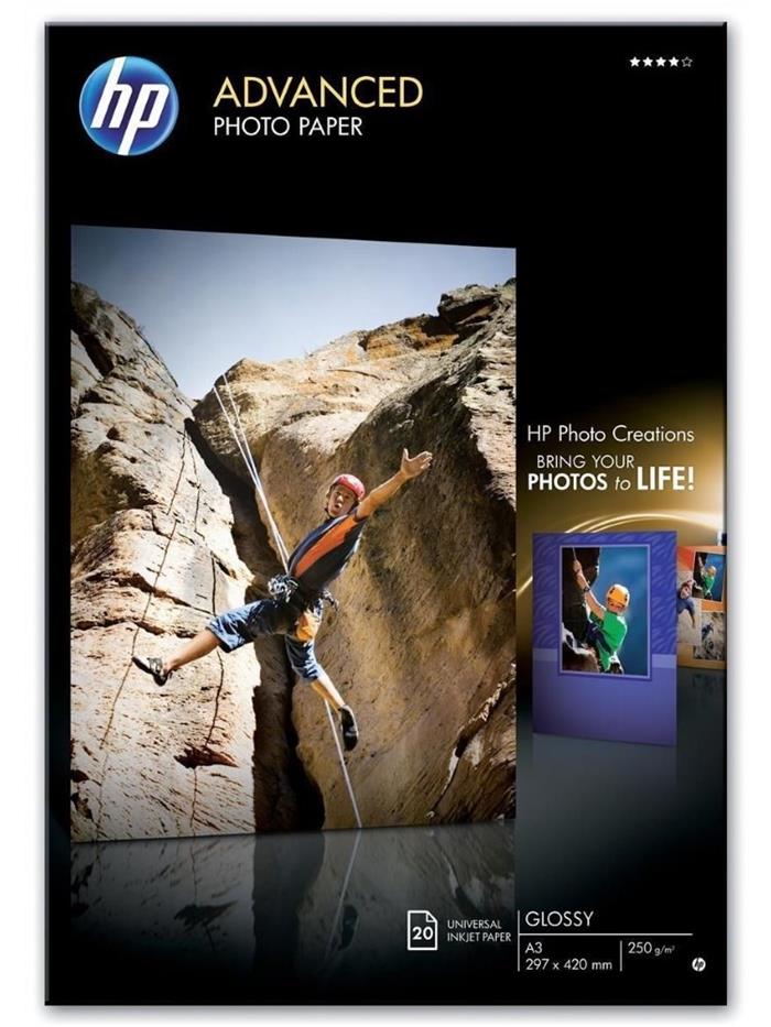 HP Advanced Glossy Photo Paper, A3, 250g, lesklý, 20 listů