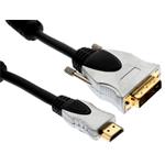 HQ OFC DVI-HDMI kabel, DVI-D(M) - HDMI M, s ferity, 3m