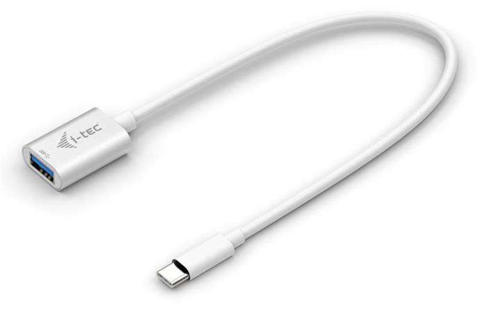 i-Tec USB 3.0 adaptér, USB-C male -> USB-A female, délka 20cm, bílý