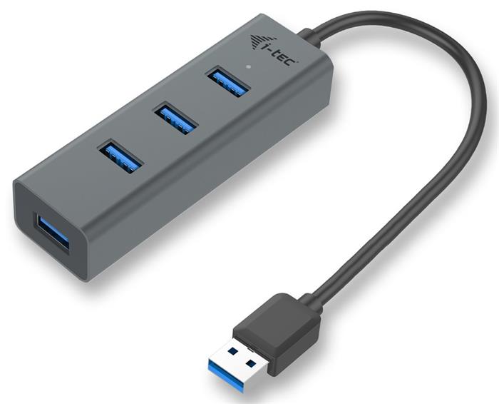 I-TEC USB HUB METAL/ 4 porty/ USB 3.0/ pasivní/ šedý