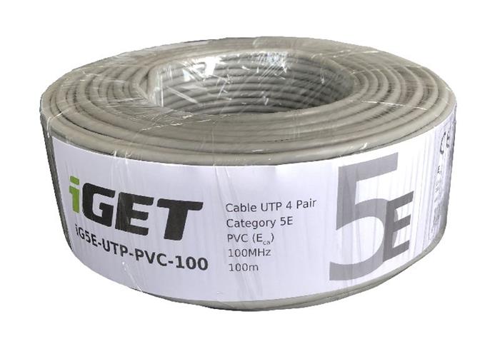 iGET UTP síťový kabel, CAT5E, PVC, Eca, 100m