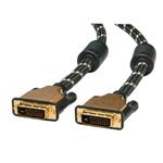 Roline Gold dual link DVI kabel, DVI-D(M) -> DVI-D(M), s ferity, 3m, zlacené