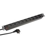 19'' napájecí panel 1U, 9x230V, UTE, 2m