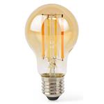 NEDIS Wi-Fi chytrá LED žárovka s vláknem/ E27/ A60/ 7W/ 806lm/ teplá bílá/ 1800 - 3000K/ sklo/ zlatá
