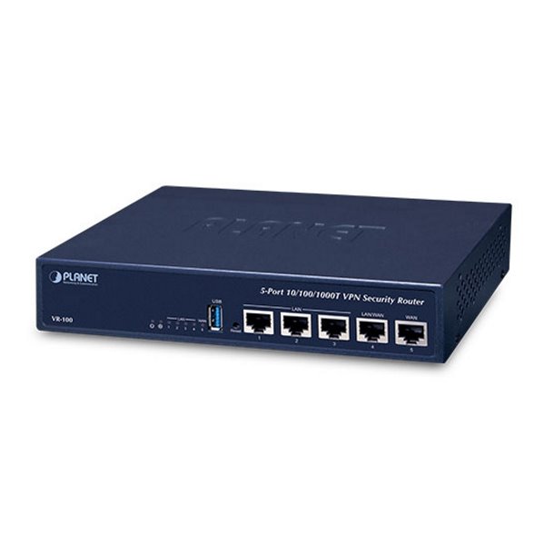 PLANET VR-100 VPN router, 5x 1000Base-T, firewall, QoS, dual WAN ...