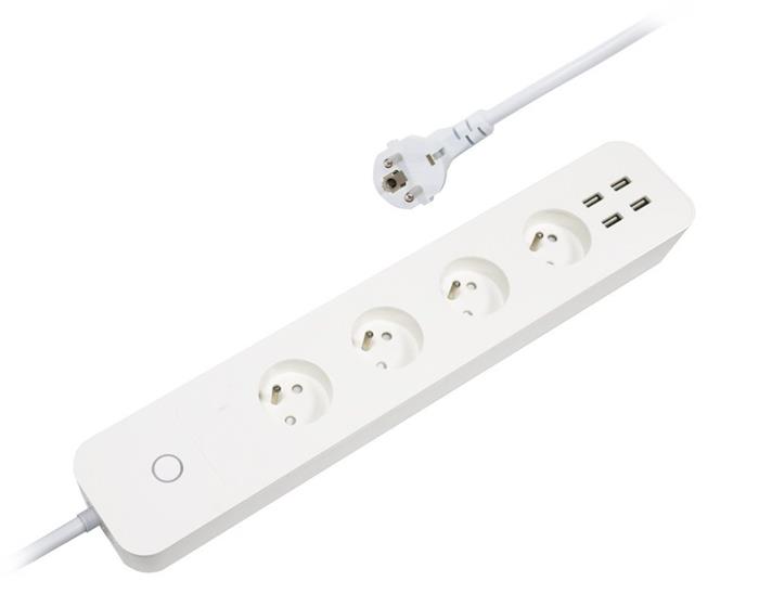 IMMAX NEO LITE SMART prodlužovací přívod/ 4x zásuvka/ 4x USB/ WiFi/ 1,5 m/ bílý