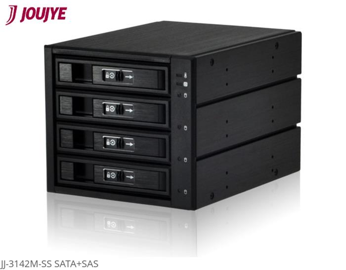 Jou Jye Backplane pro 3.5" (2,5") 4x SATA/SAS HDD do 3x 5,25" black