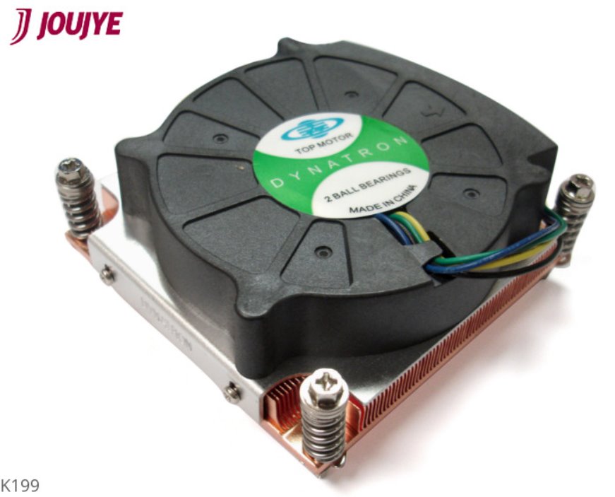 Jou Jye K199G Intel 115x 1U Active Copper heatsink with PWM up to 95W