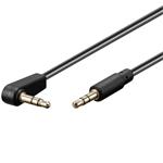 Kabel jack 3.5M - jack 3.5M, lomený konektor 90°, 1m, černý