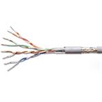 Kabel S/FTP kulatý, kat. 5e, Eca, 100m, drát - dvojité stínění