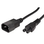 Kabel síťový, IEC320 C14 - C5 (trojlístek), 1m, černý