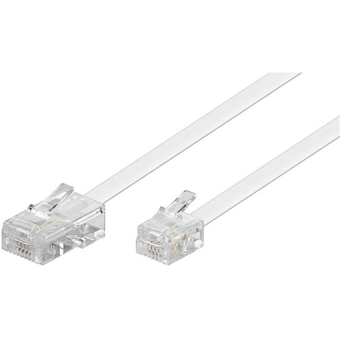 Kabel telefonní k ADSL RJ45 - RJ11, bílý, 3m