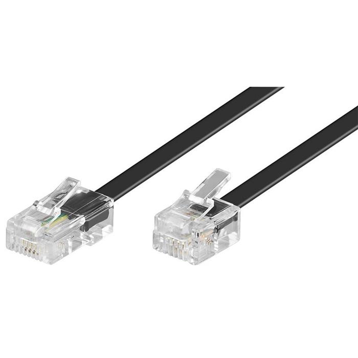 Kabel telefonní k ADSL RJ45 - RJ11, černý, 10m