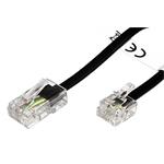 Kabel telefonní k ADSL RJ45 - RJ11, černý, 6m