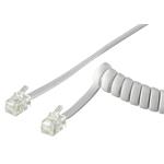 Kabel telefonní RJ10, bílý, 30cm - 2m, kroucený