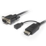 Kabelový převodník HDMI na VGA s napájecím micro USB konektorem - černý