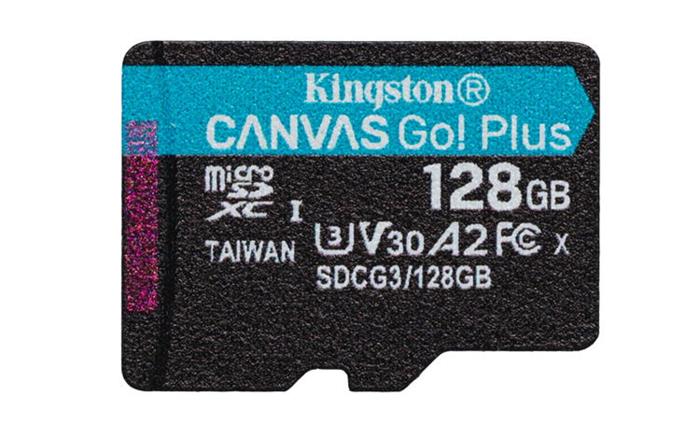 Kingston Canvas Go! Plus 128GB microSDXC karta, UHS-I V30 A2, 170R/100W
