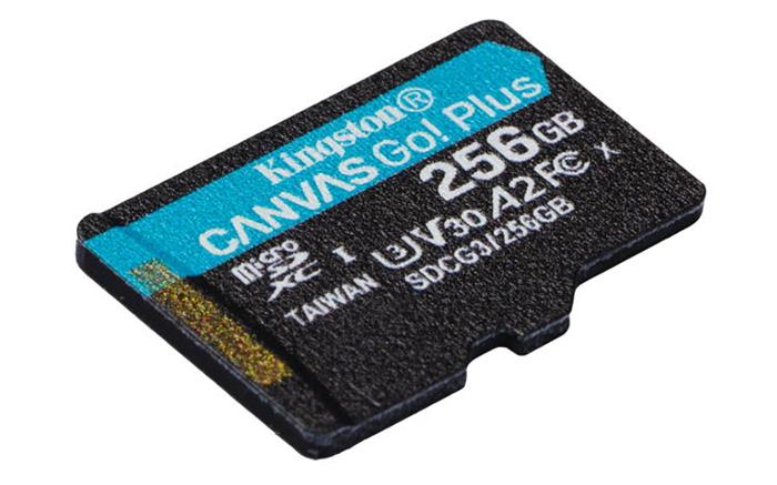 Kingston Canvas Go! Plus 256GB microSDXC karta, UHS-I V30 A2, 170R/100W